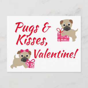 Pugs & Kisses Valentinkort Vykort