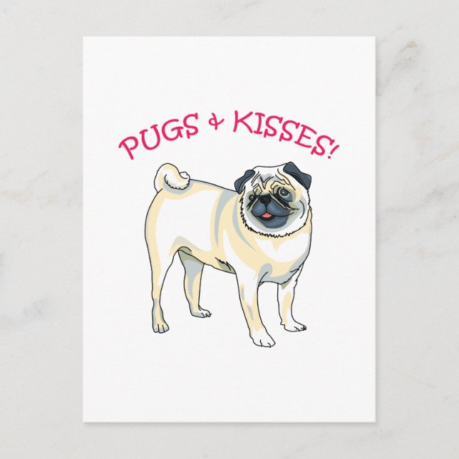 PUGS & KISSES! VYKORT (Framsida)