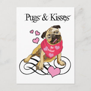 Pugs & Kisses Vykort