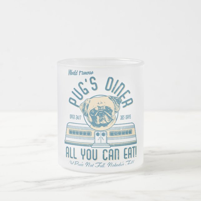 Pug's Middag 50s Vintage Retro Mugg (fawn) (Center)