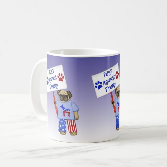 Pugs mot trumpump kaffemugg (Framsida vänster)
