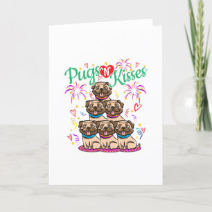 Pugs N Kisses Pug Hund älskare Kort