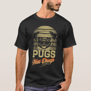 Pugs Not Drug Cute Adult Pug Hund T Shirt