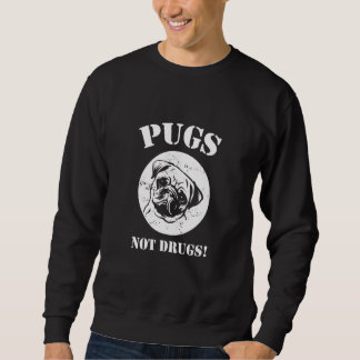 Pugs Not Drug Pet Hundägare Pug Owner Lång Ärmad Tröja
