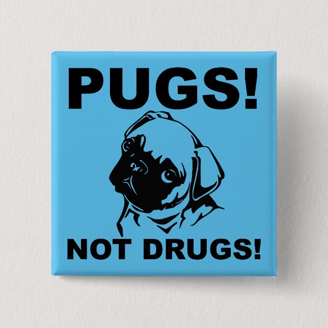 Pugs Not Druny Button Badge Pin Knapp (Framsida)
