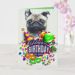 Pugs och Kisses Birthday Kort