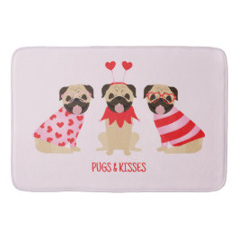 Pugs och Kisses Cute Pug Hundar Badrumsmatta