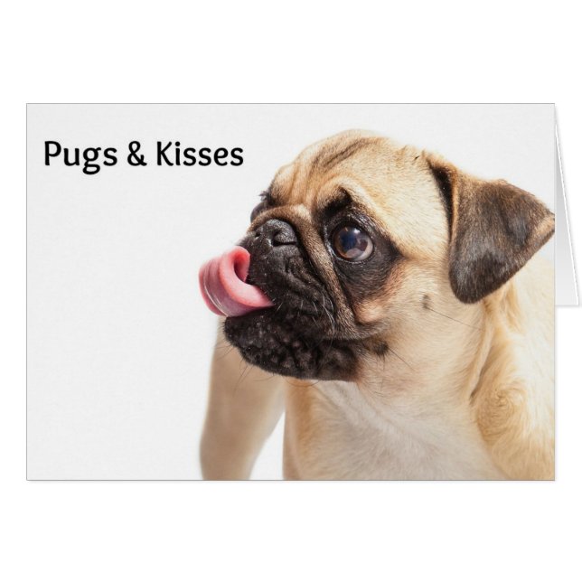 Pugs- och Kisses-kort Hälsningskort (Framsidan Horizontal)