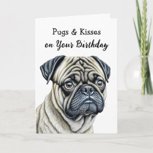 Pugs och Kisses på födelsedagen Kort