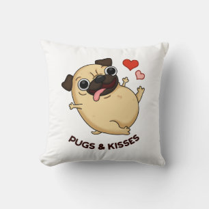 Pugs och Kisses Rolig hund Pun Kudde