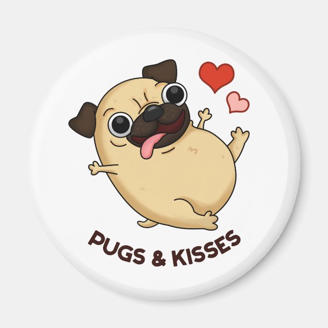 Pugs och Kisses Rolig hund Pun Magnet (Framsidan)