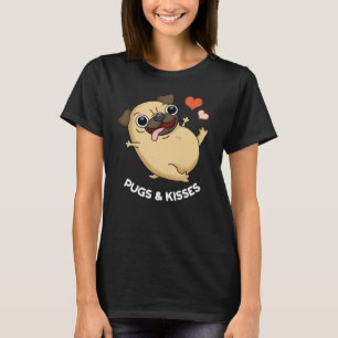 Pugs och Kisses Rolig hund Pun Mörk BG T Shirt