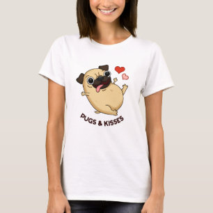 Pugs och Kisses Rolig hund Pun T Shirt