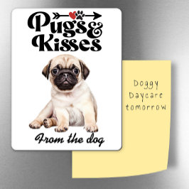 Pugs och Kisses Valentines Day-kylskåp Magnet