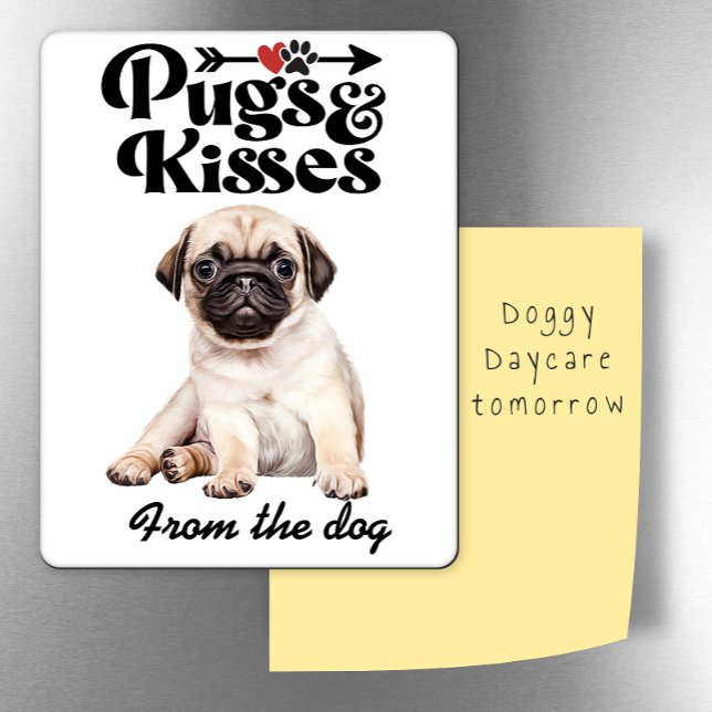 Pugs och Kisses Valentines Day-kylskåp Magnet (Skapare uppladdad)
