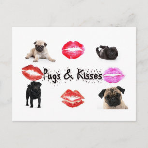 Pugs och Kisses Vykort