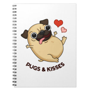 Pugs Och Kyssar Roligt Hund Pun Anteckningsbok