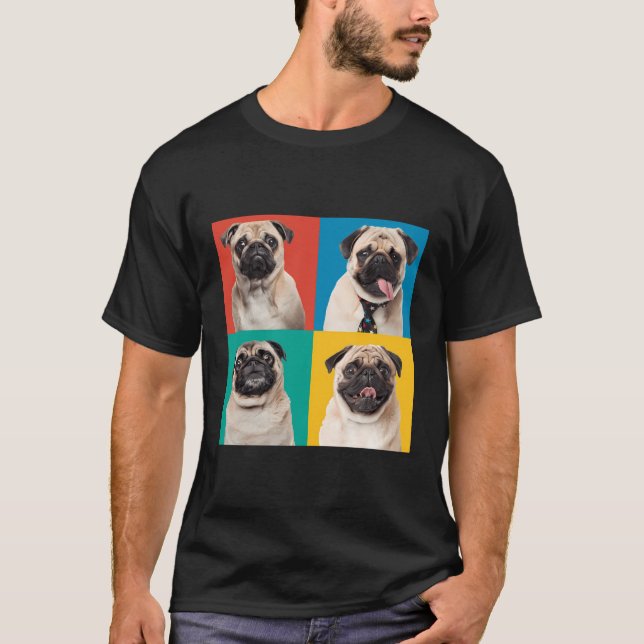 Pugs Porträtt Photos Carlino för Hundälskare T Shirt (Framsida)