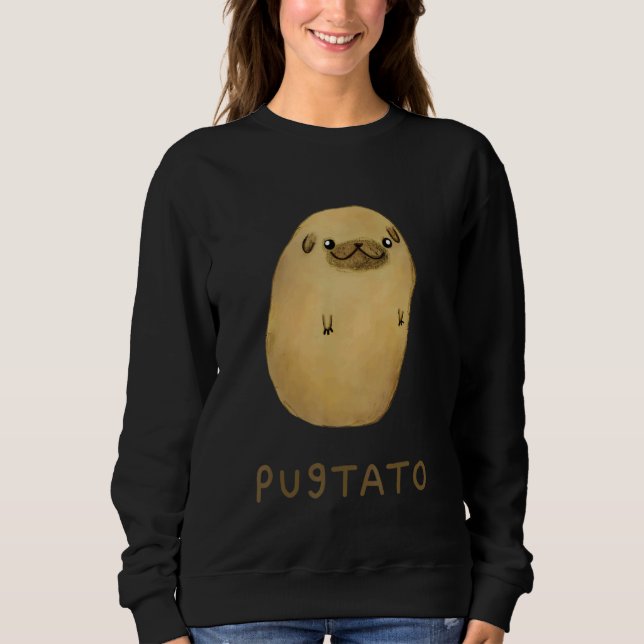 Pugtato Cute Hund T Shirt (Framsida)