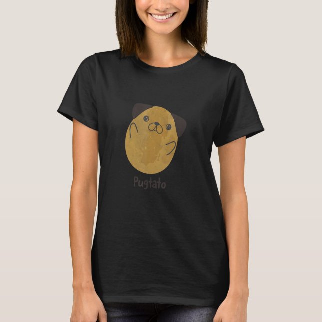 Pugtato och Cute Pug and Potato T Shirt (Framsida)