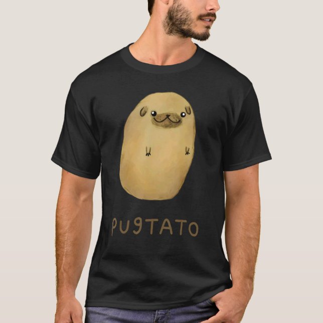 Pugtato Potato Dogs T Shirt (Framsida)
