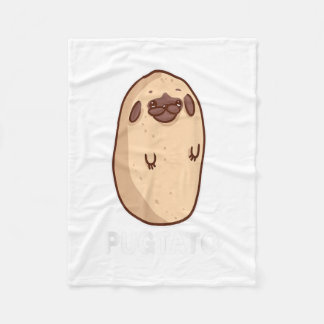 Pugtato Potato Pug Owner Dog Lover Potatoes Gift Fleecefilt