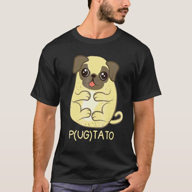 Pugtato Pug  Potatis Pug Hund Pug T Shirt (Framsida)