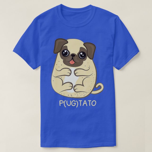 Pugtato Pug Potato Hund älskare Gift T Shirt (Design framsida)