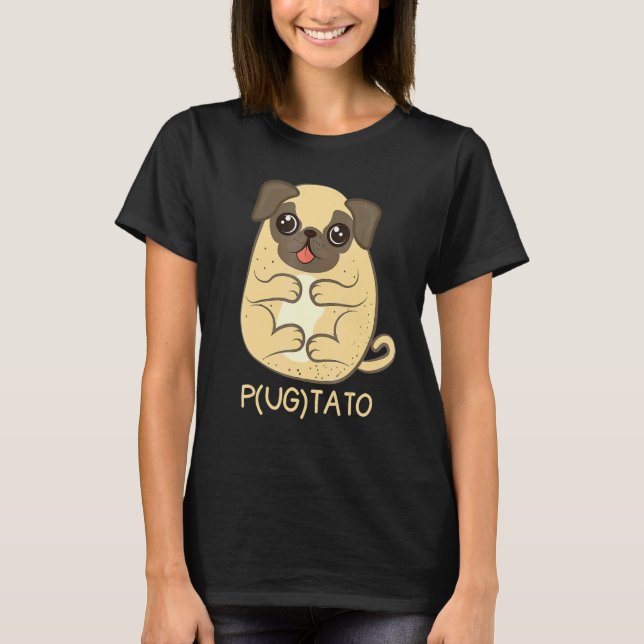 Pugtato Pug Potato Pug Hund Pug Pug T Shirt (Framsida)