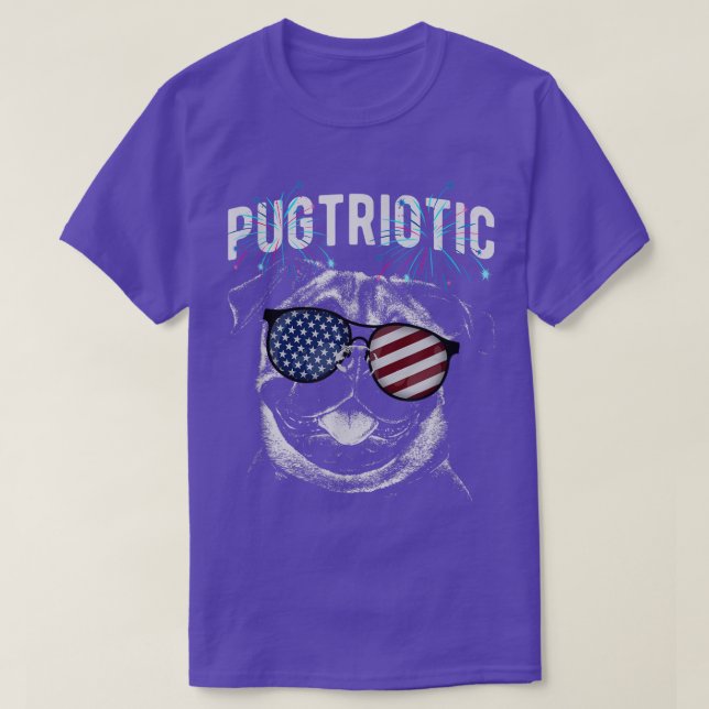 Pugtriotic Patriotic Pug U T Shirt (Design framsida)