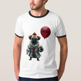 Pugwise Clownen – Rolig Halloween Pug T Shirt