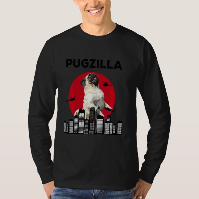 Pugzilla Pug Mamma Pug Pappa Pug Pug Pug Animal T Shirt (Framsida)