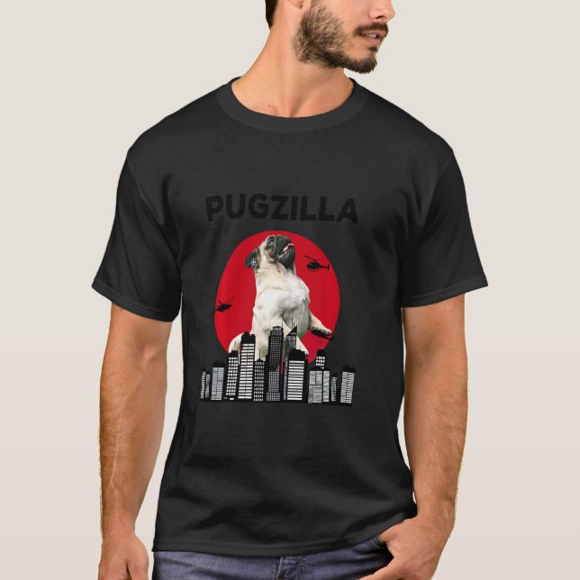 Pugzilla Pug Mamma Pug Pappa Pug Pug Pug Animal T Shirt (Framsida)