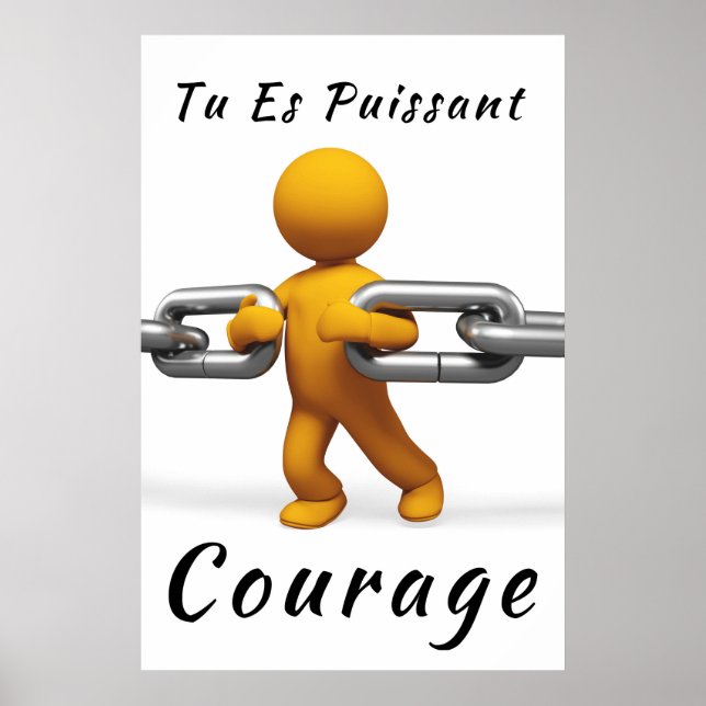 "Puissant" Affiche Motivation-Poster Positif Poster (Framsidan)