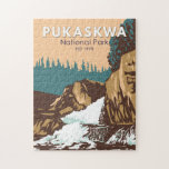 Pukaskwa National Park Canada Travel Art Vintage Pussel<br><div class="desc">Pukaskwa National Park-vektorkonst. Parken är känd för sin syn på Sjö Superior och boreala skogar.</div>