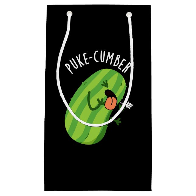 Puke-cumber Funny Cucumber Pun Mörk BG (Framsidan)