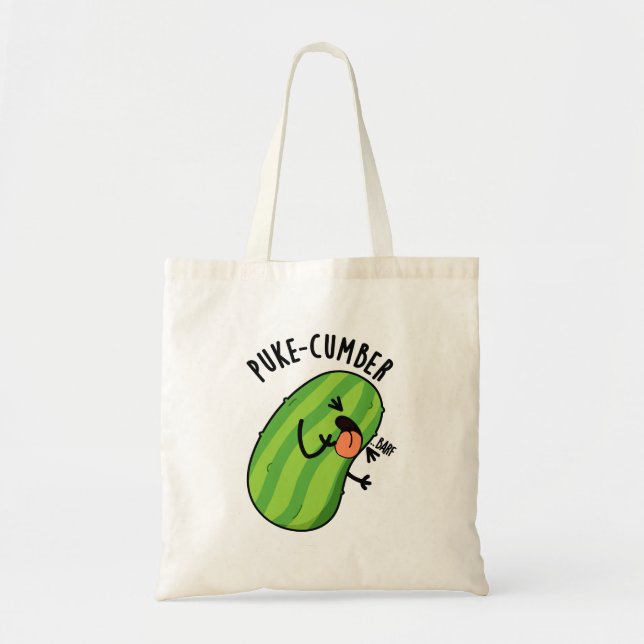 Puke-cumber Funny Cucumber Pun Tygkasse (Framsidan)