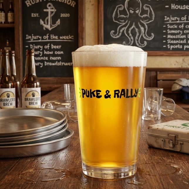 Puke & Rally Pintglas | Party Legend Edition Glaskopp (Skapare uppladdad)