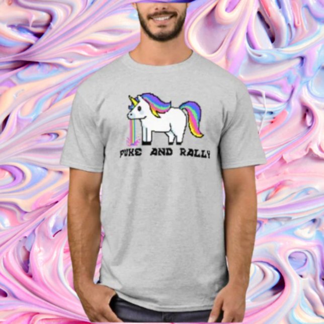 Puke & Rally Rainbow Unicorn Shirt | Pixel Party T (Skapare uppladdad)