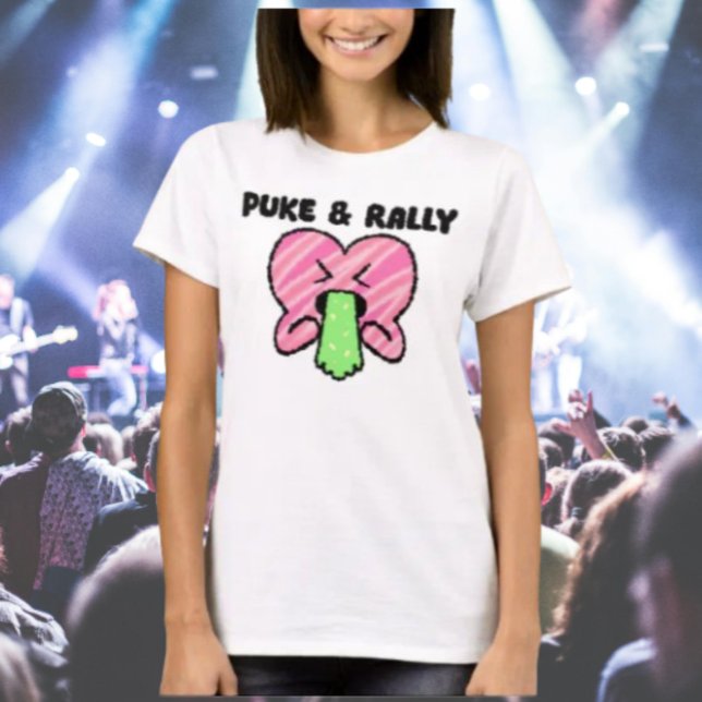 Puke & Rally Tee – Pink Heart Party Edition (Skapare uppladdad)