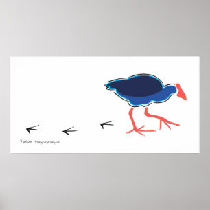 Pukeko kliver affischen/trycket poster