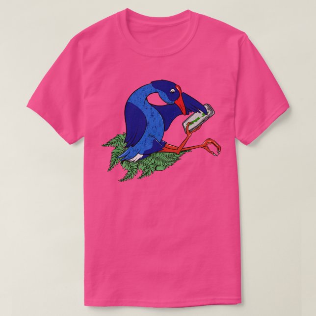 Pukeko med Mobile Mobil T Shirt (Design framsida)