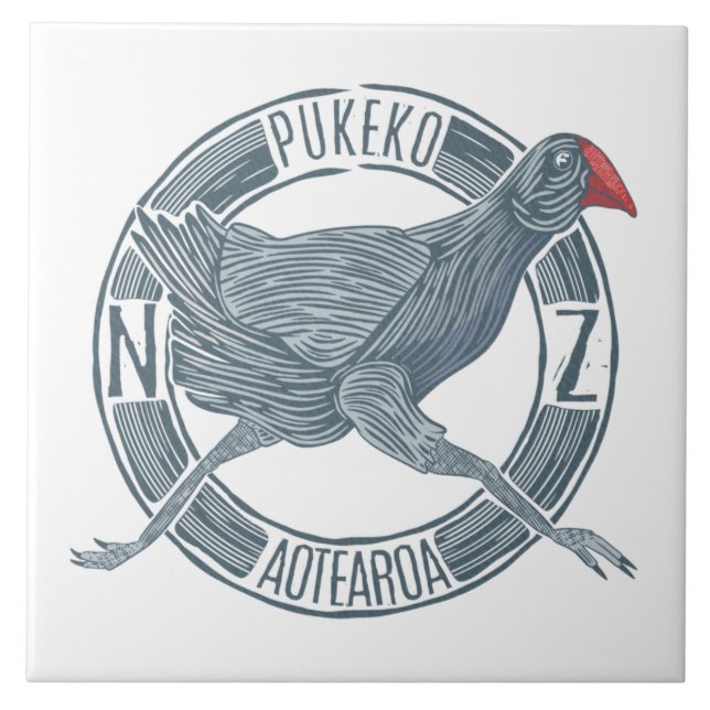 Pukeko New Zealand Kakelplatta (Framsidan)
