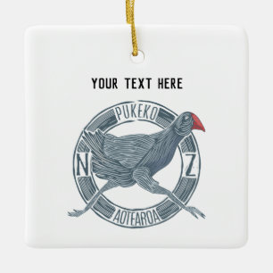 Pukeko NZ bird Julgransprydnad Keramik