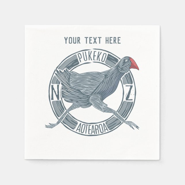 Pukeko NZ bird Pappersservett (Framsidan)