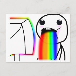 Pukes Rainbows Vykort