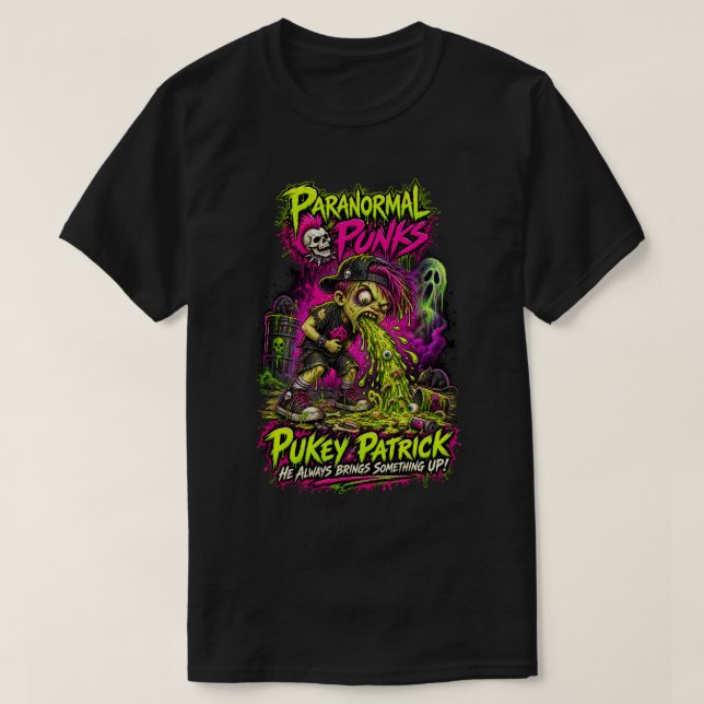 Pukey Patrick — Paranormal Punks T Shirt (Design framsida)