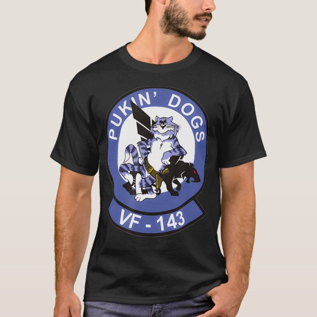 Pukin Hundar VF143 Hornet Squadron T Shirt (Framsida)