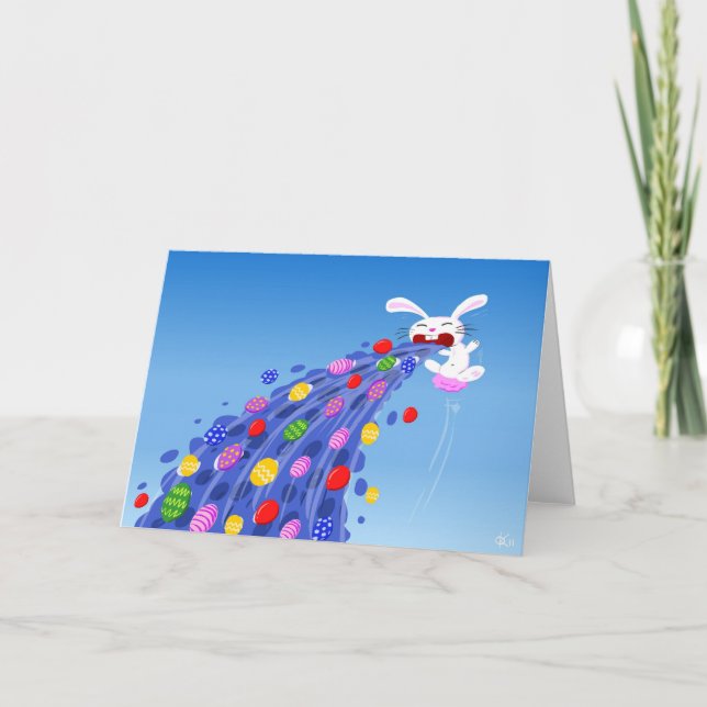 Puking Bunny Helgkort (Framsida)