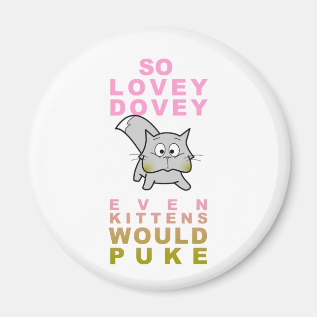 Puking Kitten Magnet (Framsidan)